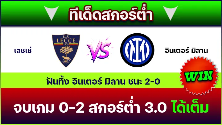 ทีเด็ดสกอร์ต่ำ